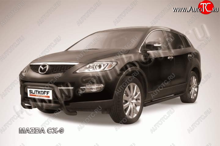 23 849 р. Кенгурятник d57 низкий Slitkoff  Mazda CX-9  TB (2007-2012) дорестайлинг, 1-ый рестайлинг (Цвет: серебристый)  с доставкой в г. Краснодар