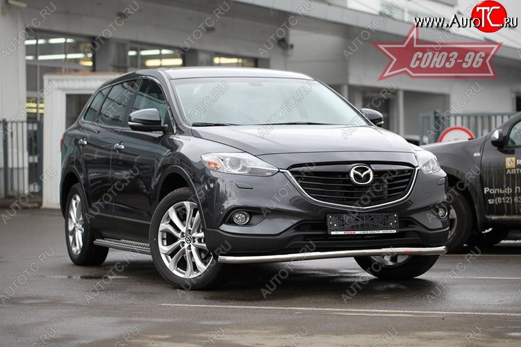 18 179 р. Защита переднего бампера одинарная Souz-96 Premium (d60) Mazda CX-9 TB дорестайлинг (2007-2009)  с доставкой в г. Краснодар