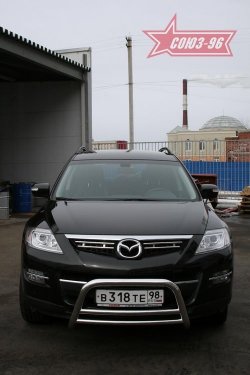 13 409 р. Защита переднего бампера (дорестайлинг) Souz-96 (d60) Mazda CX-9 TB дорестайлинг (2007-2009)  с доставкой в г. Краснодар. Увеличить фотографию 2