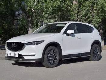 17 999 р. Защита переднего бампера (2 трубыØ42 мм, нержавейка) SLITKOFF Mazda CX-5 KF (2016-2025)  с доставкой в г. Краснодар. Увеличить фотографию 2