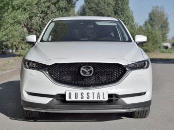 18 499 р. Защита переднего бампера (Ø42 мм, нержавейка) SLITKOFF  Mazda CX-5  KF (2016-2024)  с доставкой в г. Краснодар. Увеличить фотографию 2