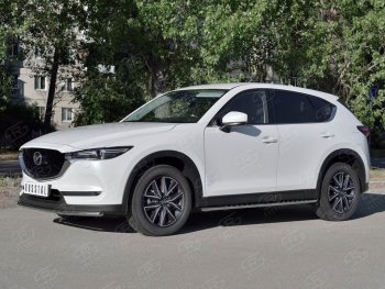 18 499 р. Защита переднего бампера (Ø42 мм, нержавейка) SLITKOFF  Mazda CX-5  KF (2016-2024)  с доставкой в г. Краснодар. Увеличить фотографию 3