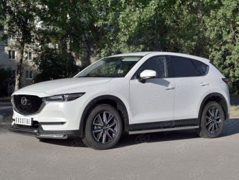 22 999 р. Защита переднего бампера (2 трубыØ63 и 42 мм, нержавейка) SLITKOFF  Mazda CX-5  KF (2016-2024)  с доставкой в г. Краснодар. Увеличить фотографию 2