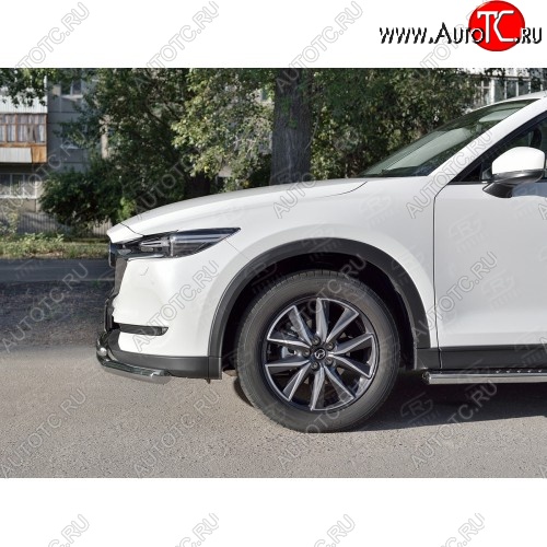 22 999 р. Защита переднего бампера (2 трубыØ63 и 42 мм, нержавейка) SLITKOFF  Mazda CX-5  KF (2016-2024)  с доставкой в г. Краснодар