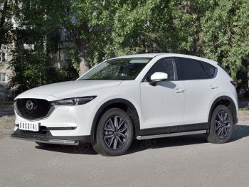 Одинарная защита переднего бампера SLITKOFF диаметром 63 мм Mazda (Мазда) CX-5 (ЦХ-5)  KF (2016-2024) KF