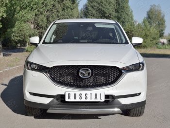 14 999 р. Защита переднего бампера из овальной трубы диаметром 75x42 мм Russtal Mazda CX-5 KF (2016-2024)  с доставкой в г. Краснодар. Увеличить фотографию 2