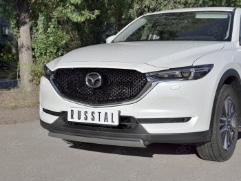 14 999 р. Защита переднего бампера из овальной трубы диаметром 75x42 мм Russtal Mazda CX-5 KF (2016-2024)  с доставкой в г. Краснодар. Увеличить фотографию 3