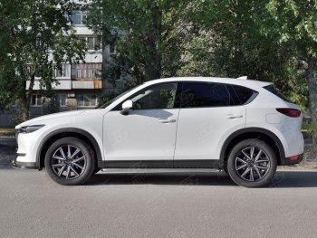 26 999 р. Широкая защита порогов с трубой диаметром 42 мм SLITKOFF v1  Mazda CX-5  KF (2016-2024)  с доставкой в г. Краснодар. Увеличить фотографию 3