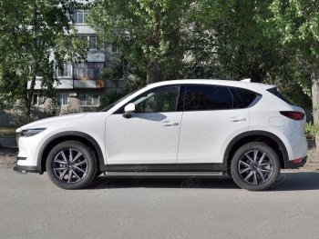 Защита порогов из круглой трубы диаметром 63 мм SLITKOFF v1 Mazda CX-5 KF (2016-2025)