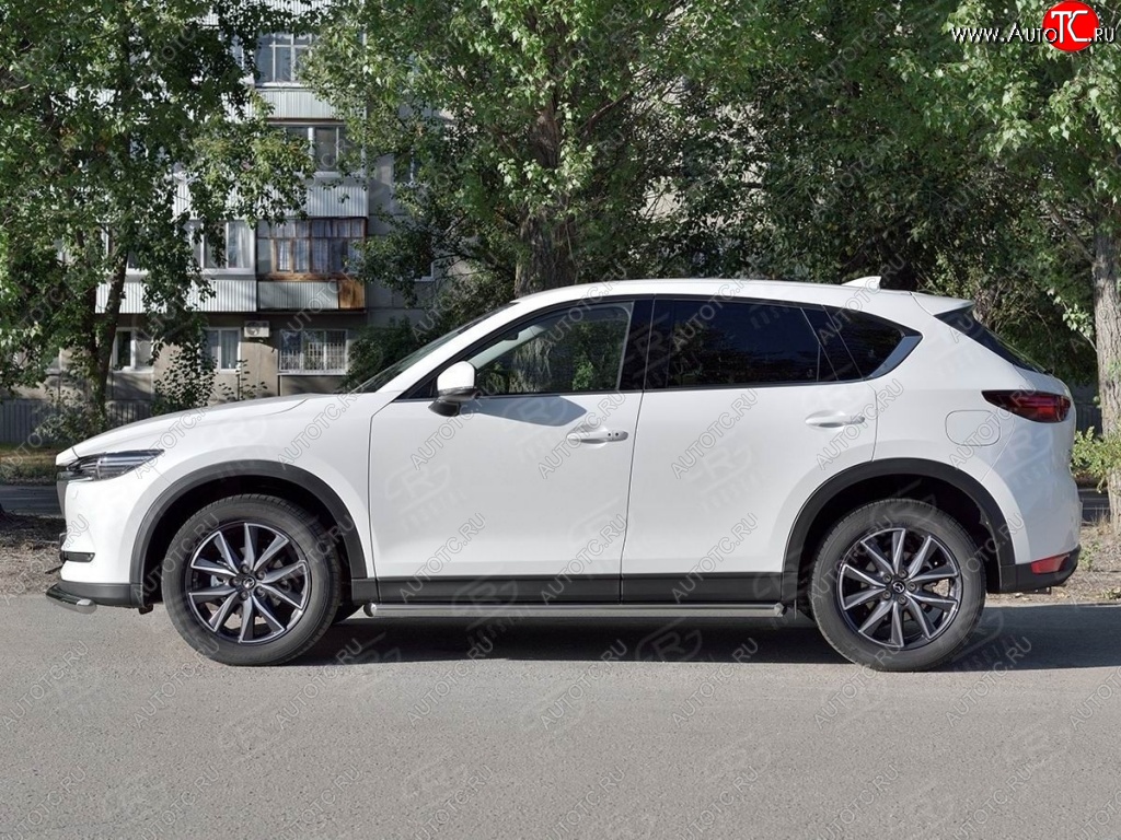 21 999 р. Защита порогов из круглой трубы диаметром 63 мм SLITKOFF v1  Mazda CX-5  KF (2016-2024)  с доставкой в г. Краснодар