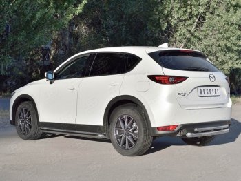 18 499 р. Защита заднего бампера (Ø63 и 42 мм, нержавейка) SLITKOFF  Mazda CX-5  KF (2016-2024)  с доставкой в г. Краснодар. Увеличить фотографию 3