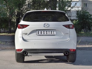 14 999 р. Защита заднего бампера (Ø75x42 мм, нержавейка) Russtal Mazda CX-5 KF (2016-2024)  с доставкой в г. Краснодар. Увеличить фотографию 2