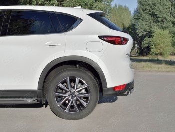 14 999 р. Защита заднего бампера (Ø75x42 мм, нержавейка) Russtal Mazda CX-5 KF (2016-2024)  с доставкой в г. Краснодар. Увеличить фотографию 3