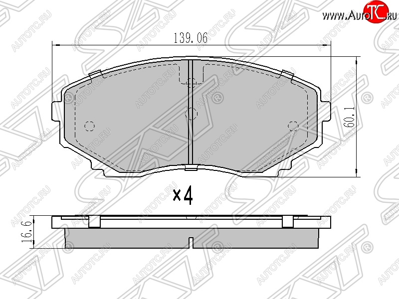 1 469 р. Колодки тормозные SAT (передние) Mazda CX-7 ER дорестайлинг (2006-2010)  с доставкой в г. Краснодар