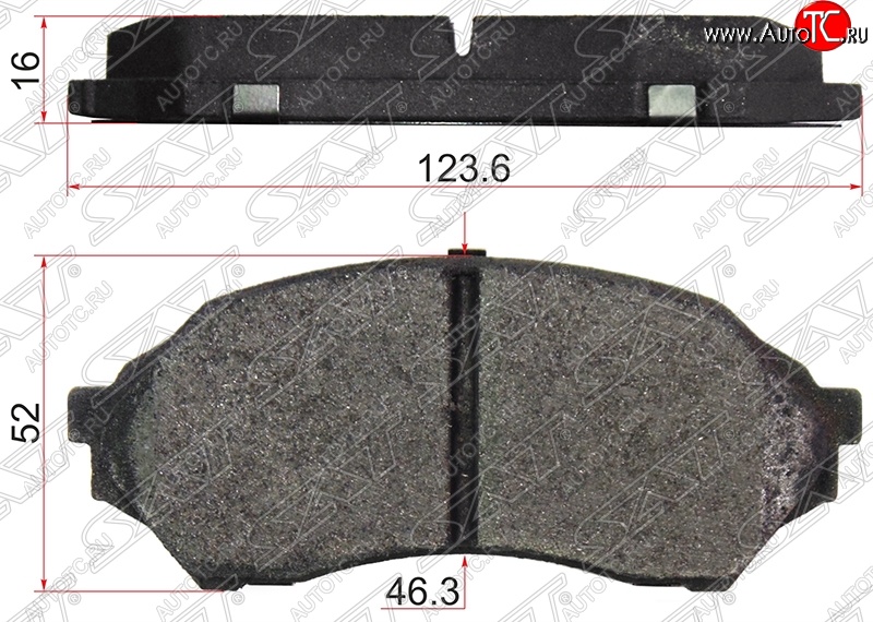 1 299 р. Колодки тормозные SAT (передние)  Mazda 323/Familia  седан (1998-2004) BJ дорестайлинг, BJ рестайлинг  с доставкой в г. Краснодар