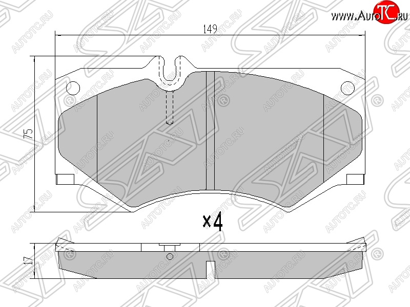 1 439 р. Колодки тормозные SAT (передние)  Mercedes-Benz G class  W463 (1989-1994) 5 дв. дорестайлинг  с доставкой в г. Краснодар