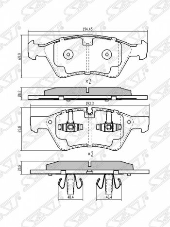 Колодки тормозные SAT (передние)  E-Class  W211, G class  W463, ML class ( W164,  W166)