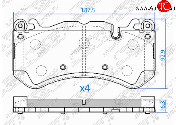 2 899 р. Комплект передних тормозных колодок SAT  Audi Q3  8U (2014-2018), Mercedes-Benz GL class  X166 (2012-2016)  с доставкой в г. Краснодар