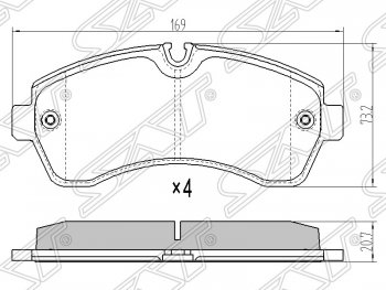 Колодки тормозные SAT (передние) Mercedes-Benz (Мерседес-Бенс) Sprinter (Спринтер)  W906 (2006-2013) W906