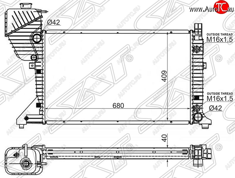 10 999 р. Радиатор двигателя SAT (трубчатый, АКПП)  Mercedes-Benz Sprinter  W906 (2014-2018) рестайлинг  с доставкой в г. Краснодар