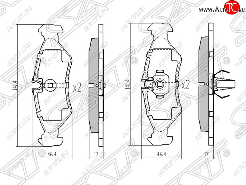 939 р. Колодки тормозные задние SAT Mercedes-Benz Sprinter W901 (1995-2000)  с доставкой в г. Краснодар