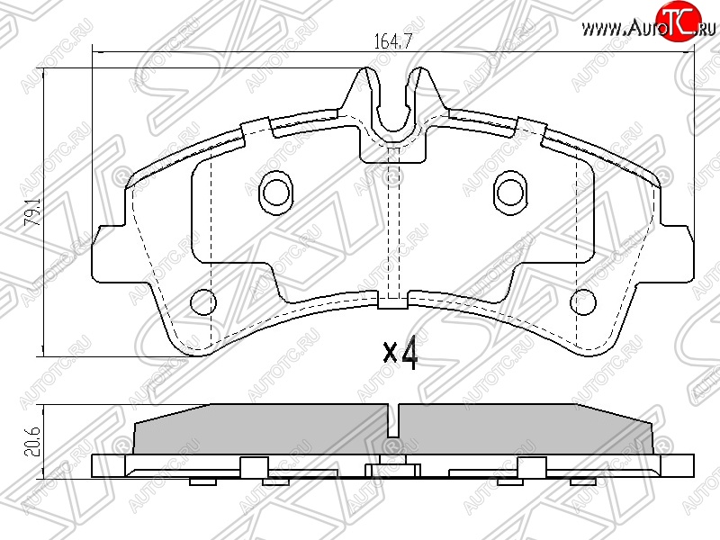 1 669 р. Колодки тормозные задние SAT  Mercedes-Benz Sprinter  W906 (2006-2013)  с доставкой в г. Краснодар