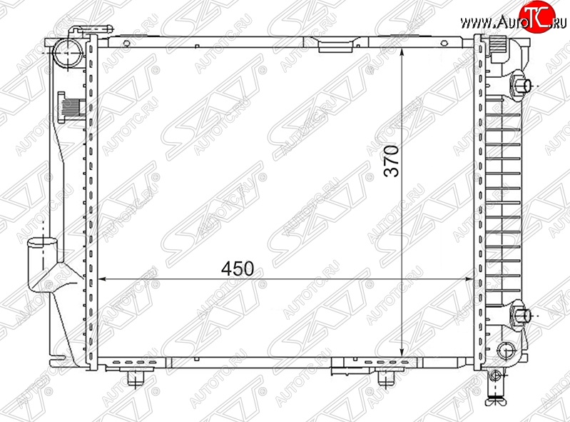 8 699 р. Радиатор двигателя SAT (пластинчатый, 2.6/2.8/3.0/3.2/3.6AMG, МКПП/АКПП) Mercedes-Benz E-Class W124 седан дорестайлинг (1984-1993)  с доставкой в г. Краснодар