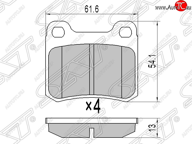 739 р. Колодки тормозные задние SAT  Mercedes-Benz C-Class ( W201,  W202) - E-Class ( W124,  S124)  с доставкой в г. Краснодар