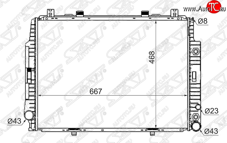 12 549 р. Радиатор двигателя SAT (пластинчатый, 4.0/4.2/5.0/6.0, АКПП) Mercedes-Benz S class W140 Седан (1991-1998)  с доставкой в г. Краснодар