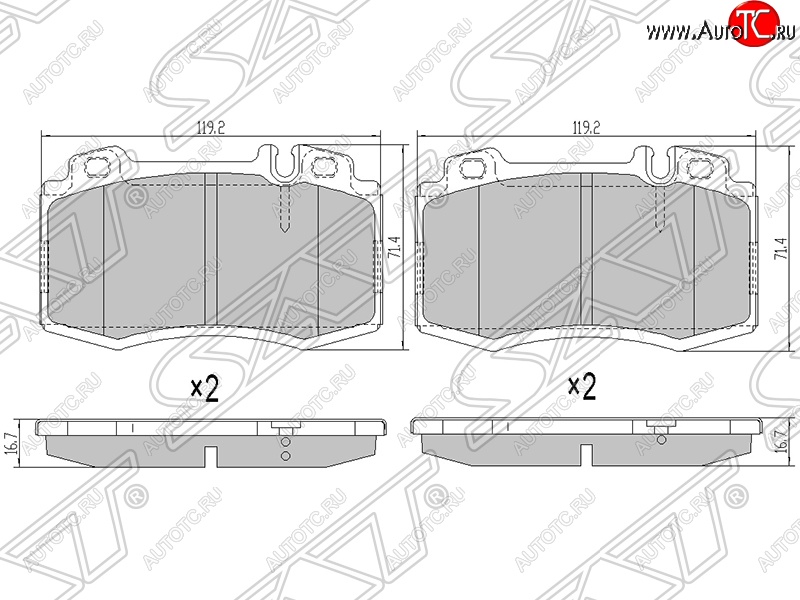 1 539 р. Колодки тормозные SAT (передние)  Mercedes-Benz ML class  W163 (1997-2001) дорестайлинг  с доставкой в г. Краснодар