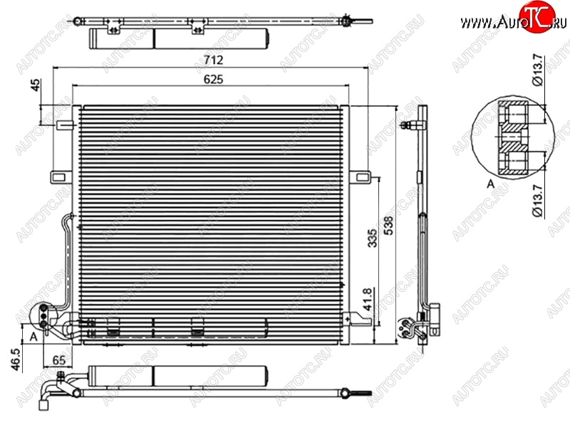 7 949 р. Радиатор кондиционера SAT  Mercedes-Benz ML class  W164 (2005-2011) дорестайлинг, рестайлинг  с доставкой в г. Краснодар