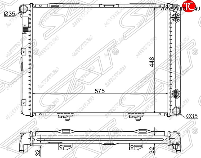 10 299 р. Радиатор двигателя (пластинчатый, 2.3, АКПП) SAT  Mercedes-Benz C-Class  W201 (1982-1992) седан  с доставкой в г. Краснодар