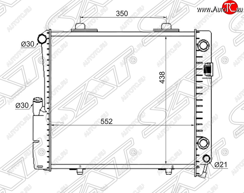 10 999 р. Радиатор двигателя (пластинчатый, 2.6/3.2, МКПП/АКПП) SAT Mercedes-Benz C-Class W201 седан (1982-1992)  с доставкой в г. Краснодар