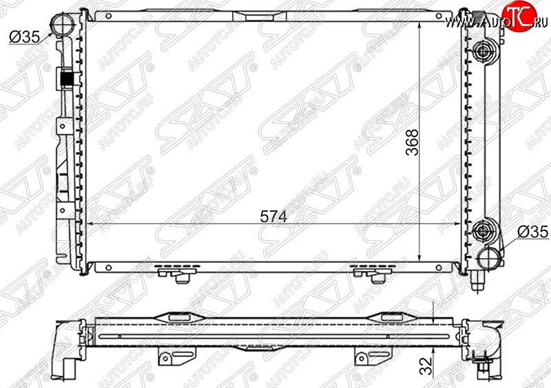 14 849 р. Радиатор двигателя (пластинчатый, 1.8/2.0/2.0D/2.2D, АКПП) SAT Mercedes-Benz C-Class W201 седан (1982-1992)  с доставкой в г. Краснодар