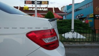 3 399 р. Лип спойлер АВТОКРАТ AMG  Mercedes-Benz C-Class  W204 (2007-2015) дорестайлинг седан, рестайлинг седан (Неокрашенный)  с доставкой в г. Краснодар. Увеличить фотографию 2