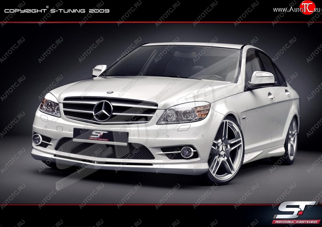 25 899 р. Передний бампер Wild Mercedes-Benz C-Class W204 дорестайлинг седан (2007-2011)  с доставкой в г. Краснодар