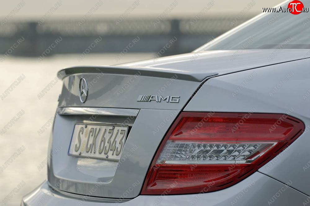 3 499 р. Спойлер багажника AMG Mercedes-Benz C-Class W204 дорестайлинг седан (2007-2011) (Неокрашенный)  с доставкой в г. Краснодар