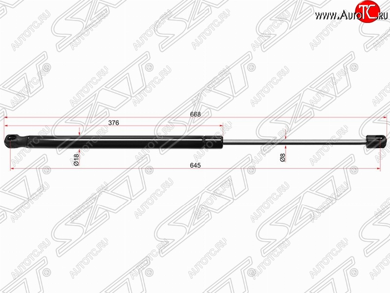 779 р. Упор капота SAT (газовый)  Mercedes-Benz C-Class  W204 (2007-2015) дорестайлинг седан, рестайлинг седан  с доставкой в г. Краснодар