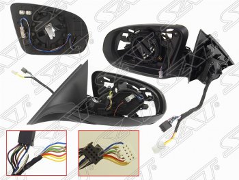 Левое боковое зеркало заднего вида SAT (складное, обогрев, поворот, память, подсветка, мёртвая зона, пр-во Тайвань) Mercedes-Benz C-Class W205 дорестайлинг седан (2015-2018)