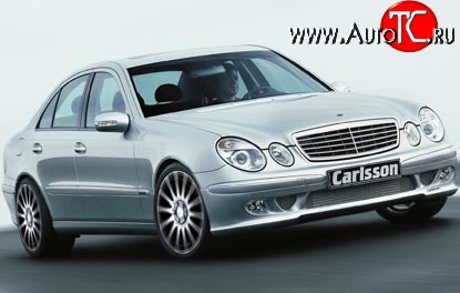 11 399 р. Накладка Carlsson на передний бампер Mercedes-Benz E-Class W211 дорестайлинг седан (2002-2006) (Неокрашенная)  с доставкой в г. Краснодар