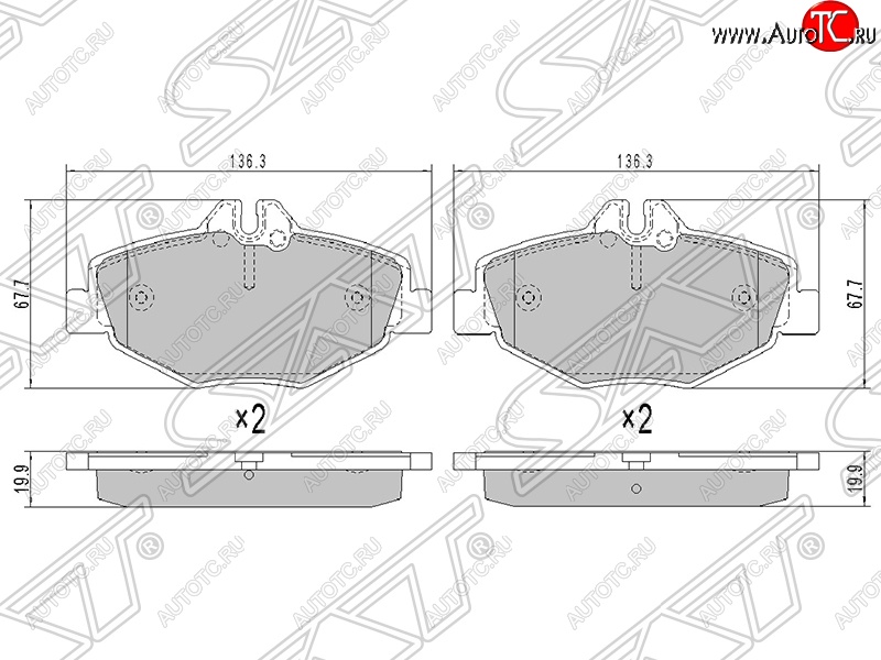 1 439 р. Колодки тормозные SAT (передние)  Mercedes-Benz E-Class  W211 (2002-2009) дорестайлинг седан, рестайлинг седан  с доставкой в г. Краснодар