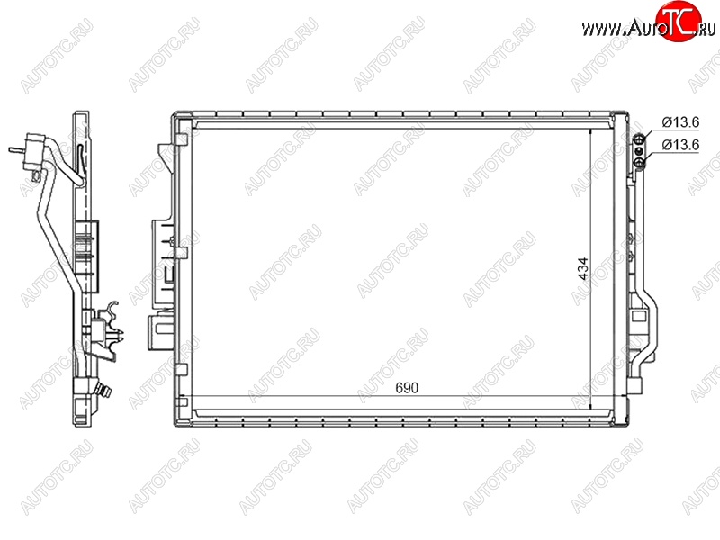 8 599 р. Радиатор кондиционера SAT  Mercedes-Benz S class  W221 (2006-2013)  с доставкой в г. Краснодар