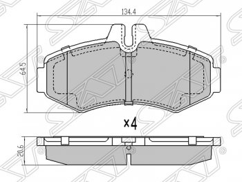 Колодки тормозные SAT (передние) Mercedes-Benz (Мерседес-Бенс) Vito (вито)  W638 (1996-2003) W638