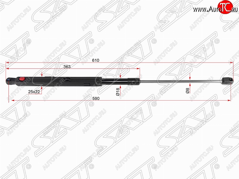 2 399 р. Правый упор капота SAT  Mercedes-Benz GL class  X164 (2006-2012) дорестайлинг, рестайлинг  с доставкой в г. Краснодар