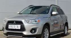 15 549 р. Защита переднего бампера (2 трубыØ63 и 42 мм, нержавейка) SLITKOFF Mitsubishi ASX 1-ый рестайлинг (2013-2016)  с доставкой в г. Краснодар. Увеличить фотографию 4