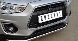 16 999 р. Одинарная защита переднего бампера диаметром 63 мм SLITKOFF  Mitsubishi ASX (2013-2016) 1-ый рестайлинг  с доставкой в г. Краснодар. Увеличить фотографию 2