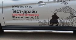 14 849 р. Защита порогов из круглой трубы диаметром 63 мм Russtal Mitsubishi ASX 1-ый рестайлинг (2013-2016) (Защита порогов с со скосами на торцах (вариант 1))  с доставкой в г. Краснодар. Увеличить фотографию 5