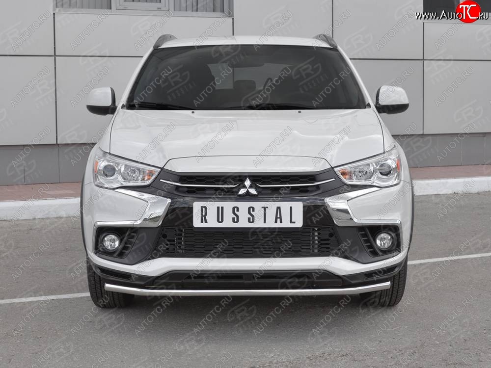 16 649 р. Защита переднего бампера (Ø42 мм, нержавейка) SLITKOFF  Mitsubishi ASX (2017-2020) 2-ой рестайлинг  с доставкой в г. Краснодар