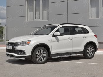 16 999 р. Защита переднего бампера (Ø63 мм, секции, нержавейка) SLITKOFF  Mitsubishi ASX (2017-2020) 2-ой рестайлинг  с доставкой в г. Краснодар. Увеличить фотографию 2