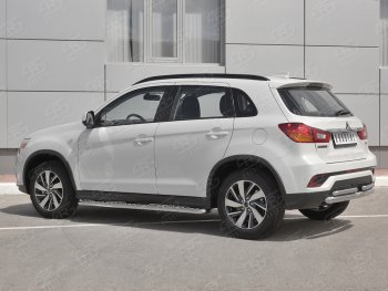 16 699 р. Защита заднего бампера (Ø63/2 по 42 мм, нержавейка) SLITKOFF  Mitsubishi ASX (2017-2020) 2-ой рестайлинг  с доставкой в г. Краснодар. Увеличить фотографию 2